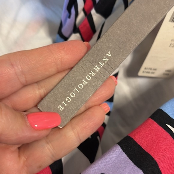 NWT Anthropologie Maeve One Shoulder Multicolor midi ruffled Dress cotton 12 - Picture 9 of 15